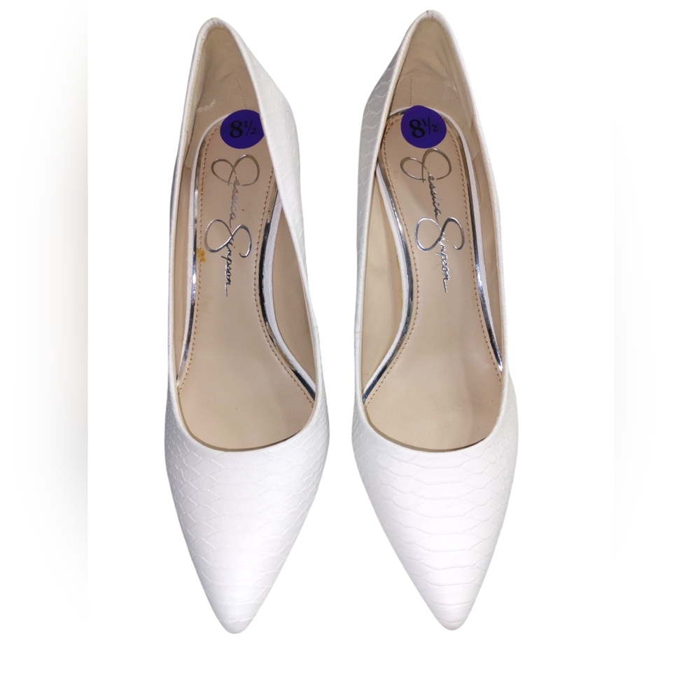 Jessica Simpson Claudette white pumps